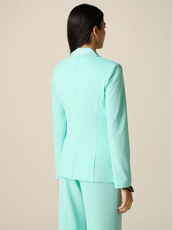 Oltre Oltre Giacca di transizione Q782R104615N015 Turchese Slim Fit