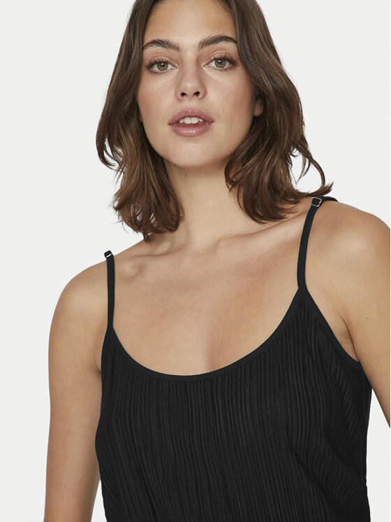 Vila Vila Top Plisa 14096337 Černá Relaxed Fit