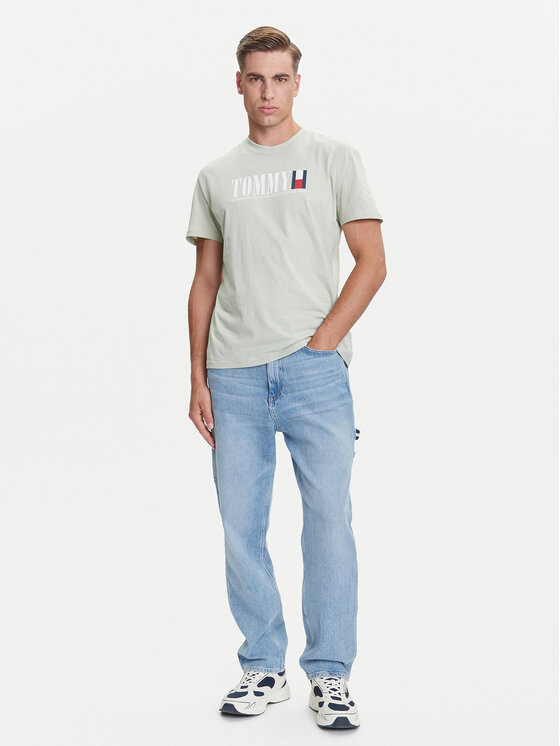 Tommy Jeans Tommy Jeans Majica Dna Flag DM0DM21941 Zelena Regular Fit