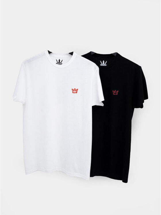 Jigga Wear Komplet t-shirtów, rozmiar L Czarny, Zestaw 2 T-Shirtów Męskich Czarny I Biały Jigga Wear Color Spray XXL