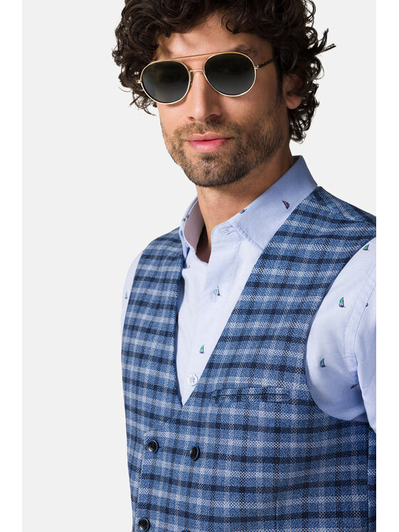 Lancerto Lancerto Kamizelka Tulon KA131123000014 Niebieski Slim Fit