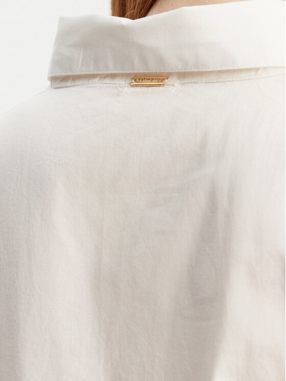 Selmark Selmark Košilové šaty BM033 Écru Relaxed Fit