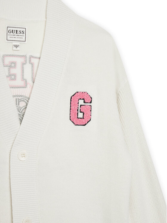 Guess Guess Strickjacke J5YR11 Z3OF0 Weiß Regular Fit