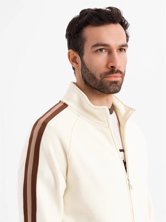 Ombre Ombre Mikina OM-SSZP-0219 Écru Regular Fit