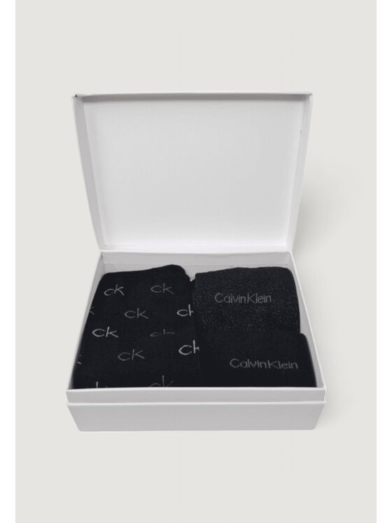 Calvin Klein Calvin Klein Calzini corti SOCK 3P LUREX LOGO GI Nero