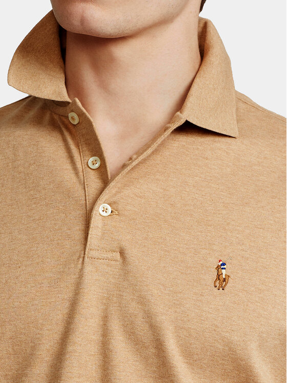 Polo Ralph Lauren Polo Ralph Lauren Тениска с яка и копчета 710704319086 Бежов Custom Slim Fit