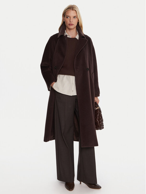 Marella Marella Volneni plašč English 2523016142 Rjava Regular Fit