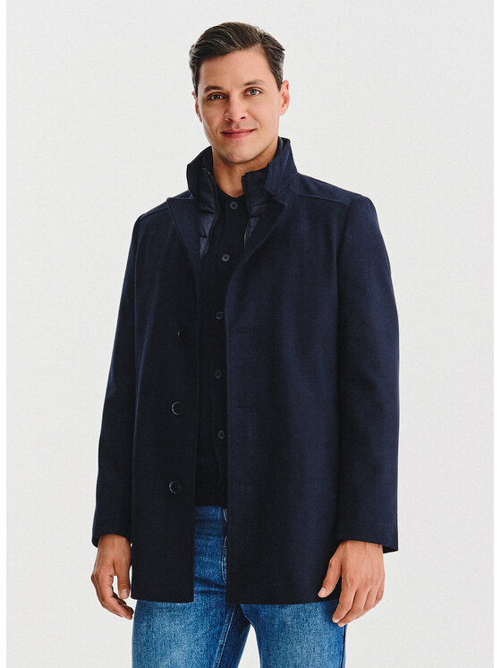 Pako Lorente Pako Lorente Płaszcz zimowy P25WF-7X-010 Granatowy Classic Fit