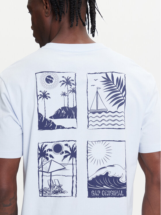 Gap Gap T-Shirt 768925-01 Niebieski Regular Fit