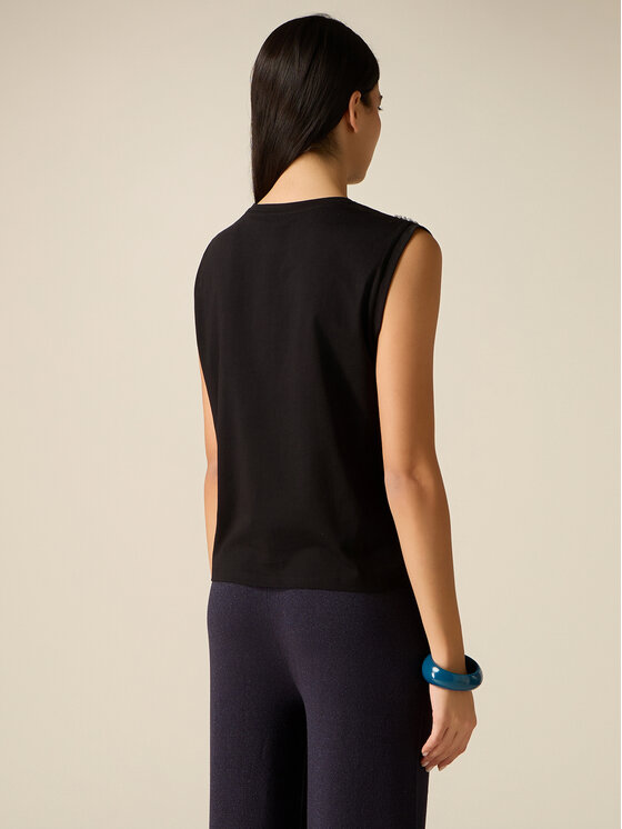 Oltre Oltre Top G00AJ004336N033 Nero Regular Fit