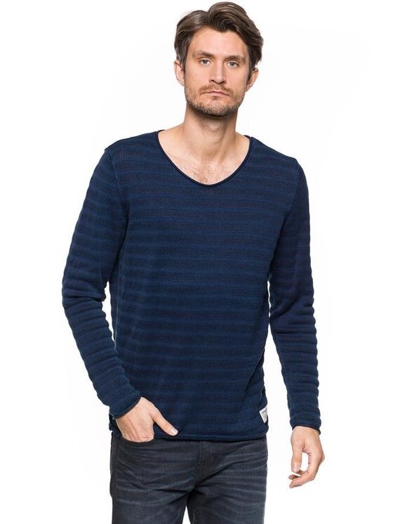 Tom Tailor Tom Tailor Sweter CREW-NECK SWEATER Szary Regular Fit