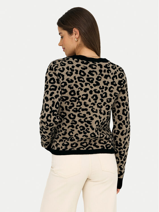 ONLY ONLY Pletena jopica Leo 15349819 Rjava Regular Fit