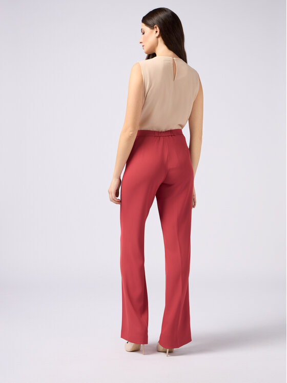 Oltre Oltre Spodnie materiałowe P295R108420N006 Czerwony Baggy Fit