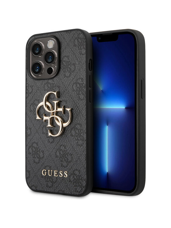 Guess Guess Etui na telefon Big Metal Logo Szary