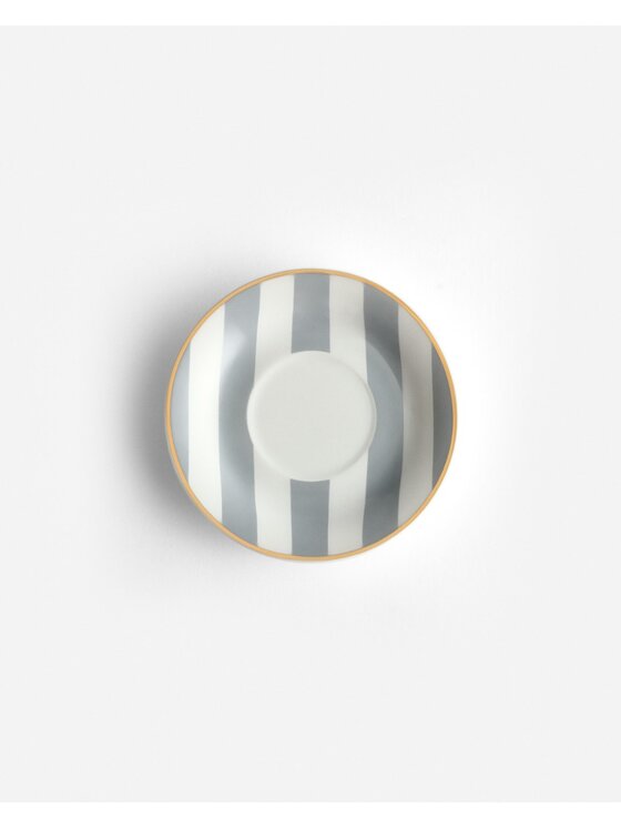 La Mania La Mania Filiżanka ze spodkiem Stripes Szary