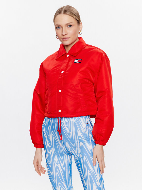 Tommy Jeans Tommy Jeans Prijelazna jakna Cropped Coach DW0DW15334 Crvena Cropped Fit