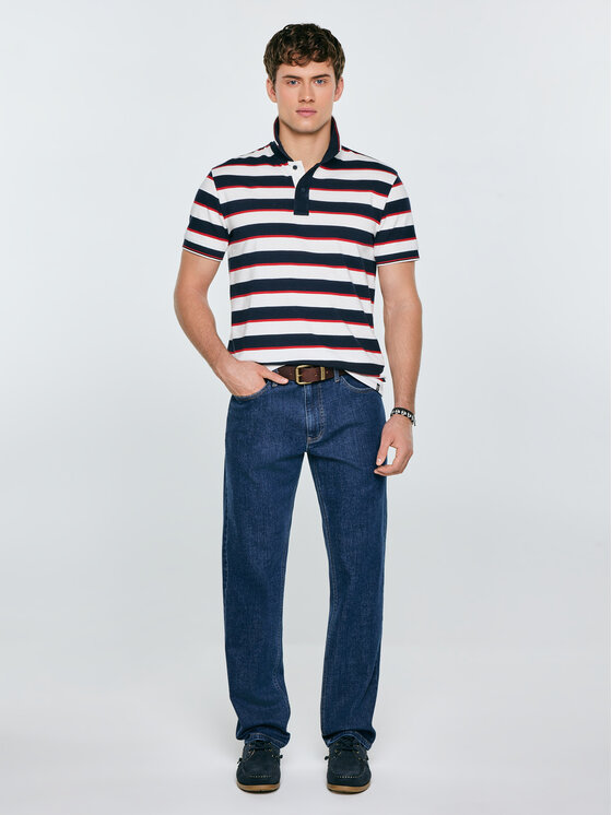 BIG STAR BIG STAR Polo SEULIS Biały Basic Fit
