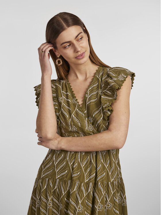 YAS YAS Vsakodnevna obleka 26030117 Zelena Regular Fit