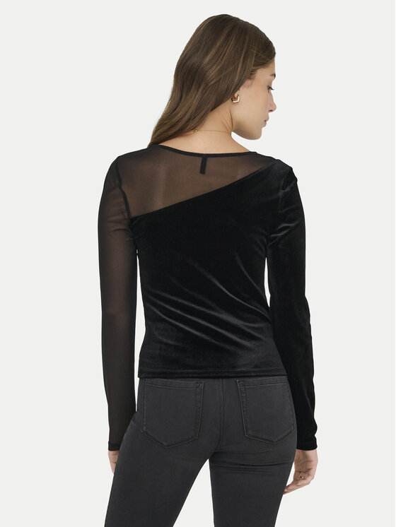 ONLY ONLY Blūze Smooth 15360668 Melns Slim Fit