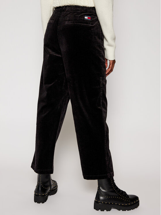 Tommy Jeans Tommy Jeans Штани з тканини Corduroy DW0DW09092 Чорний Regular Fit