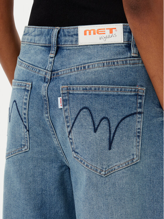 MET MET Jeansy NOS CHLOE T4L736 Modrá Wide Leg