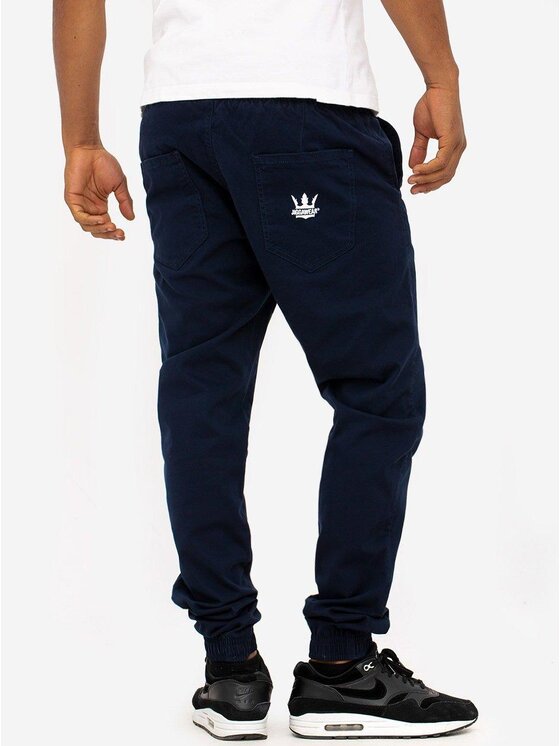 Spodnie materiałowe Jigga Wear, Rozmiar 3XL, Grantowe, Spodnie Materiałowe Jogger Jigga Crown Stitch Granatowe / Białe L LONG