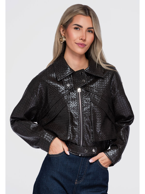 Ombre Ombre Kurtka przejściowa OW-JAFL-0148 Brązowy Relaxed Fit