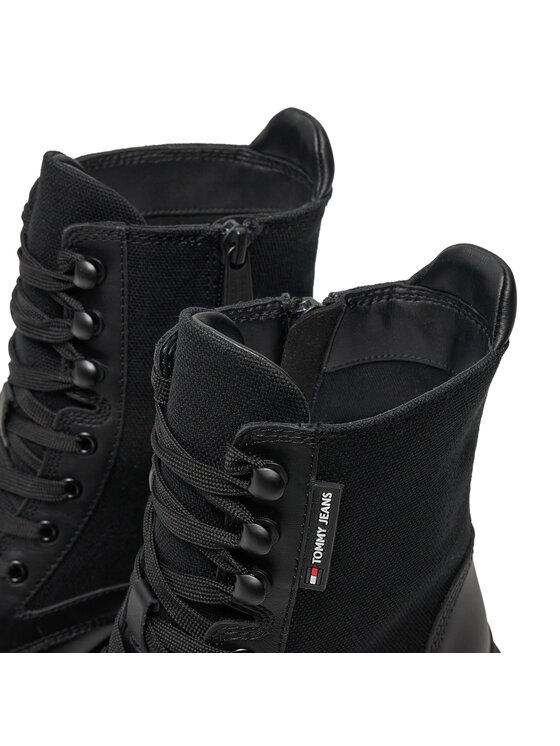 Tommy Jeans Tommy Jeans Μποτάκια Tjw Mid Heel Boot Mix Media EN0EN02556 Μαύρο