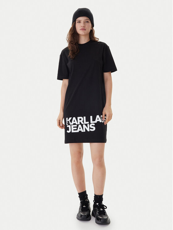 Karl Lagerfeld Jeans Karl Lagerfeld Jeans Každodenní šaty B1W13054 Černá Regular Fit
