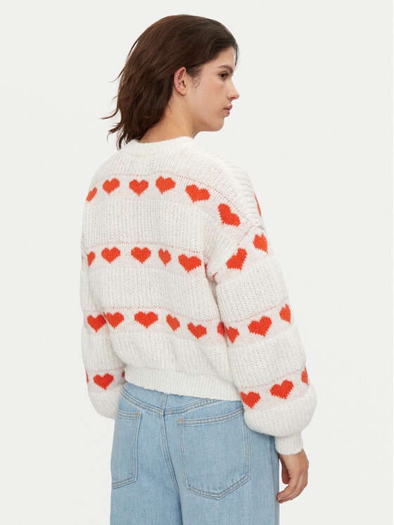 Pieces Pieces Sweter Nove 17152014 Écru Regular Fit