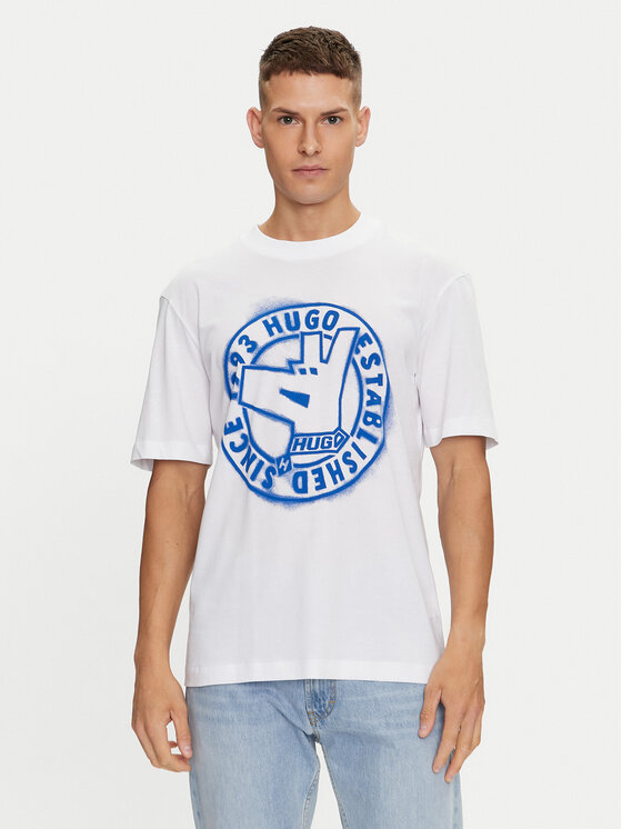 HUGO Hugo T-shirt Norieles 50519387 Bijela Regular Fit
