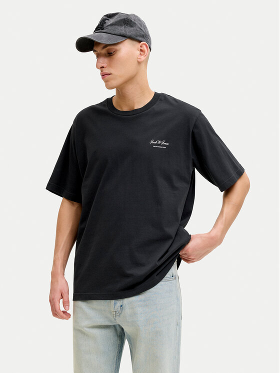 Jack & Jones Tricou Earchive 12297647 Negru Regular Fit