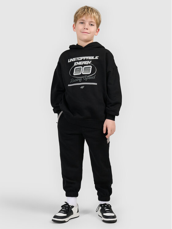 4F 4F Spodnie dresowe ESPORTS RACING Czarny Regular Fit