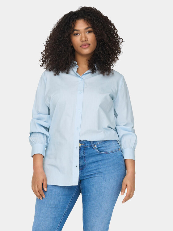 ONLY Carmakoma ONLY Carmakoma Риза 15282838 Светлосиньо Regular Fit