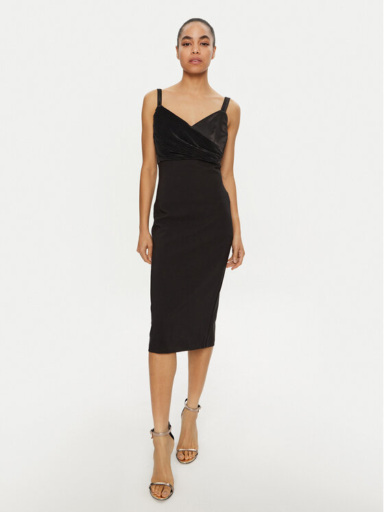 Rinascimento Rinascimento Cocktail obleka CFC0019703002 Črna Slim Fit
