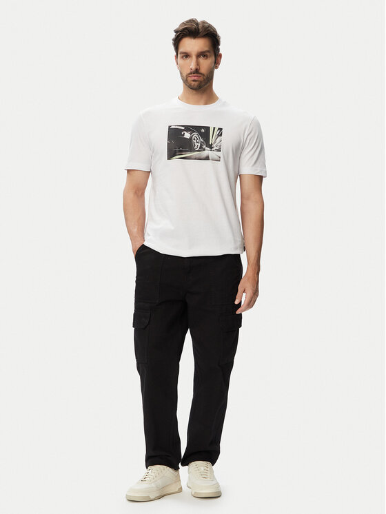 HUGO HUGO T-shirt Te Motors 50566627 Bijela Regular Fit