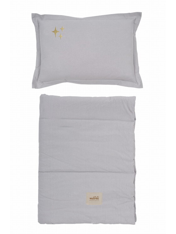 Malomi Malomi Komplet pościeli bedding_set_washed_stars_grey Szary