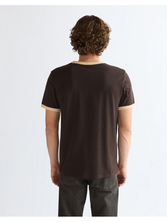 Wrangler Wrangler T-Shirt RINGER TEE Niebieski Regular Fit