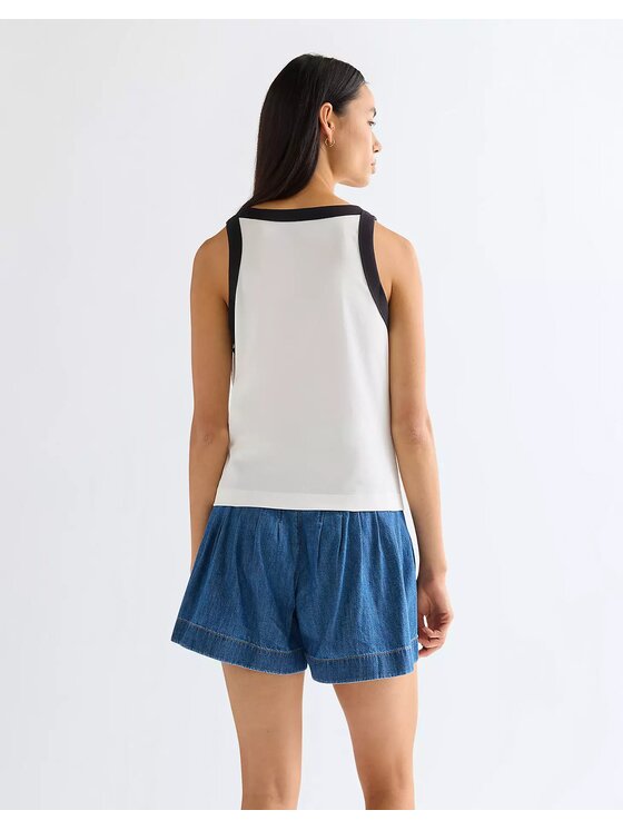 Wrangler Wrangler T-Shirt RINGER TANK Biały Slim Fit
