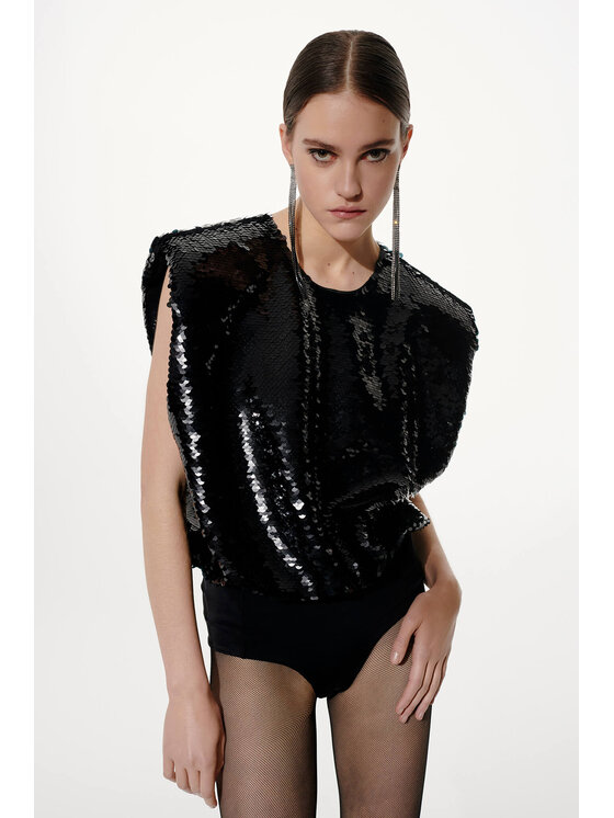 EPUZER EPUZER Body Sequin Czarny Standard Fit