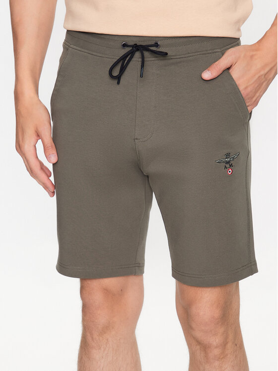 Aeronautica Militare Pantaloni scurți sport 231BE170F459 Verde Regular Fit