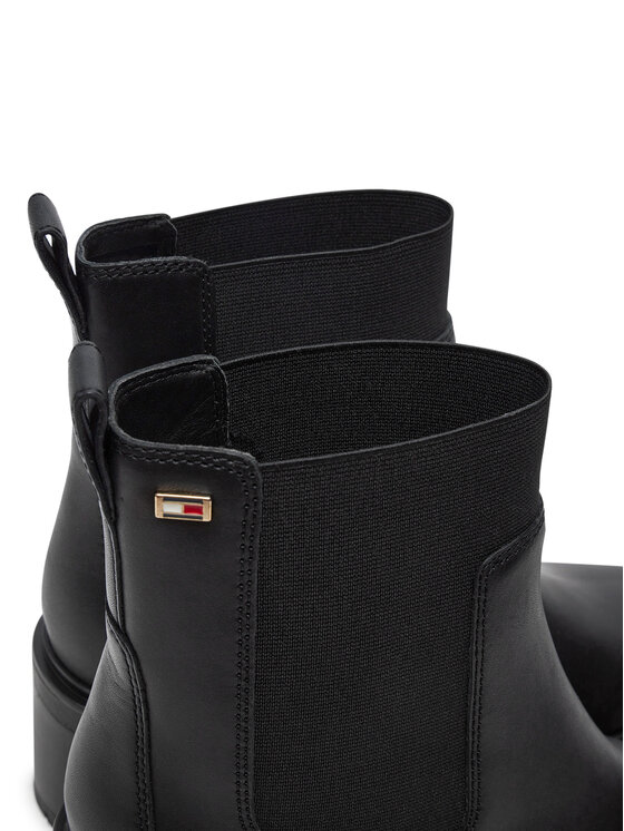 Tommy Hilfiger Tommy Hilfiger Kotníková obuv s elastickým prvkem FW0FW08163 Černá