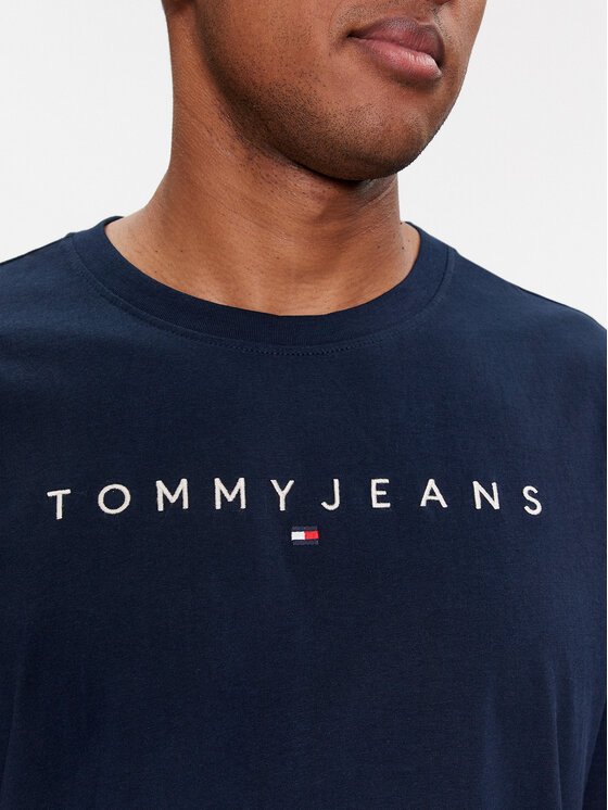 Tommy Jeans Tommy Jeans T-Shirt Linear Logo DM0DM17993 Granatowy Regular Fit