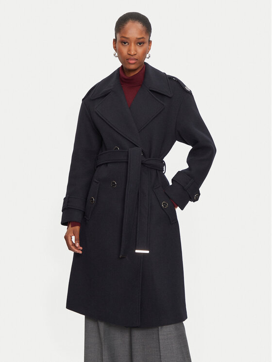 Morgan Morgan Wollmantel 242-GDINE Dunkelblau Regular Fit