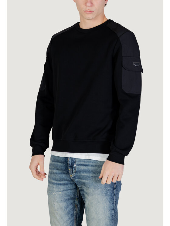 Antony Morato Antony Morato Μπλούζα REGULAR FIT WITH RUBBER METAL PLATE ON SLEEVE Μαύρο Regular Fit