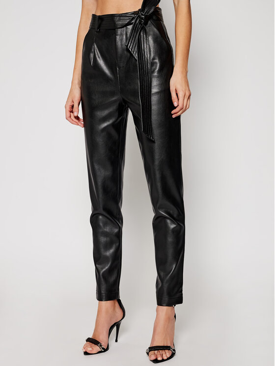 Morgan Morgan Hose aus Kunstleder 211-POPSY Schwarz Regular Fit