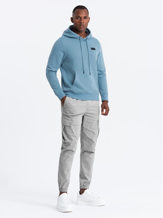 Ombre Ombre Mikina OM-SSNZ-0141 Modrá Regular Fit