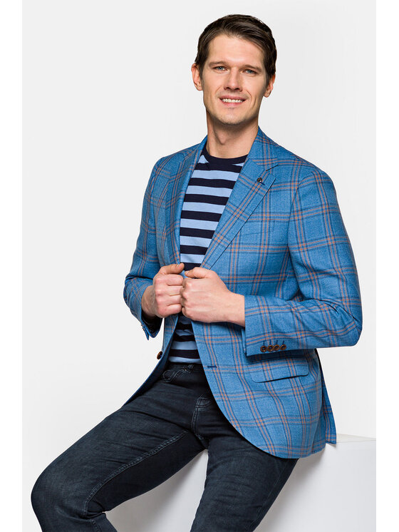 Lancerto Lancerto Marynarka Limeria Niebieski Slim Fit