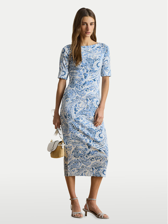 LAUREN RALPH LAUREN LAUREN RALPH LAUREN Ежедневна рокля 200B22023001 Светлосин Slim Fit