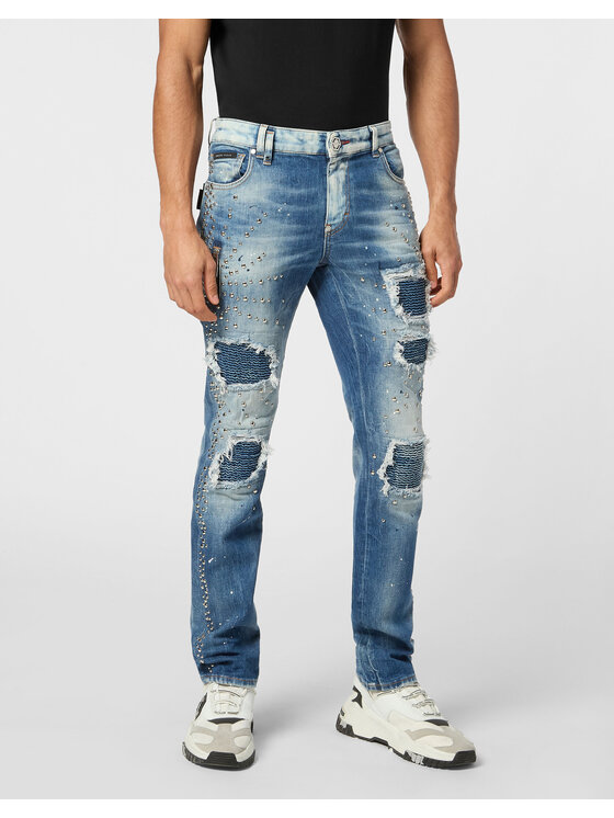 PHILIPP PLEIN PHILIPP PLEIN Jeansy 22237 Světle modrá Skinny Fit